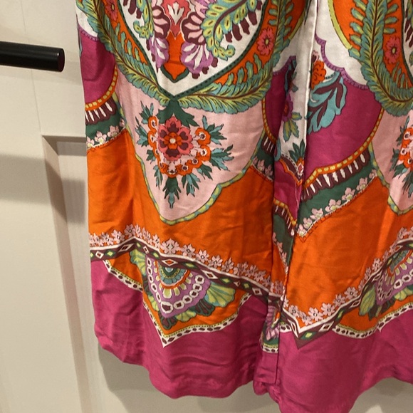 Rachel Zoe Wide Leg Pants.  Bright Pink/Orange/Green/White Flower Pattern.  XS - Picture 5 of 10
